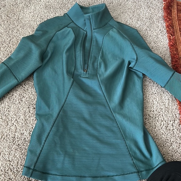 Two toned Ribbed running half zip - Picture 3 of 3